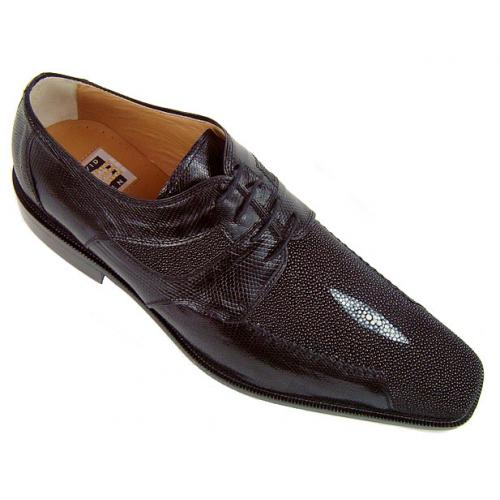 David Eden "Shasta" Black Genuine Stingray/Lizard Shoes